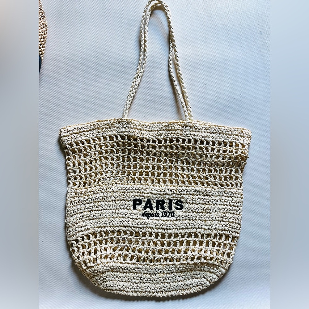 H&M Straw Paris Tote Bag - Picture 3 of 6